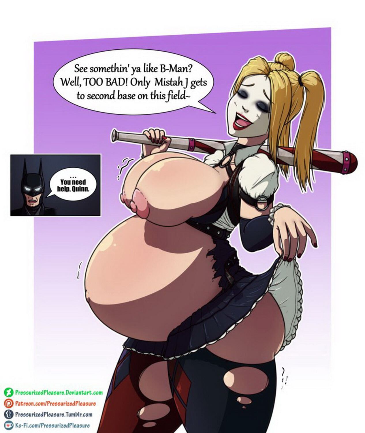 Harley Quinn and Batman Busty Tits Pregnant Nipples < Your Cartoon Porn